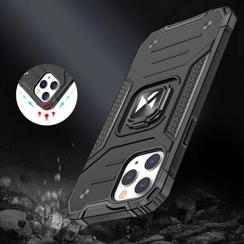 Etui Wozinsky Ring armor dla Apple iPhone 12 Pro Max - Czarny