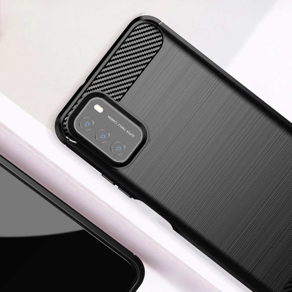 Etui Carbon Shield do Xiaomi Poco M3 - Niebieski