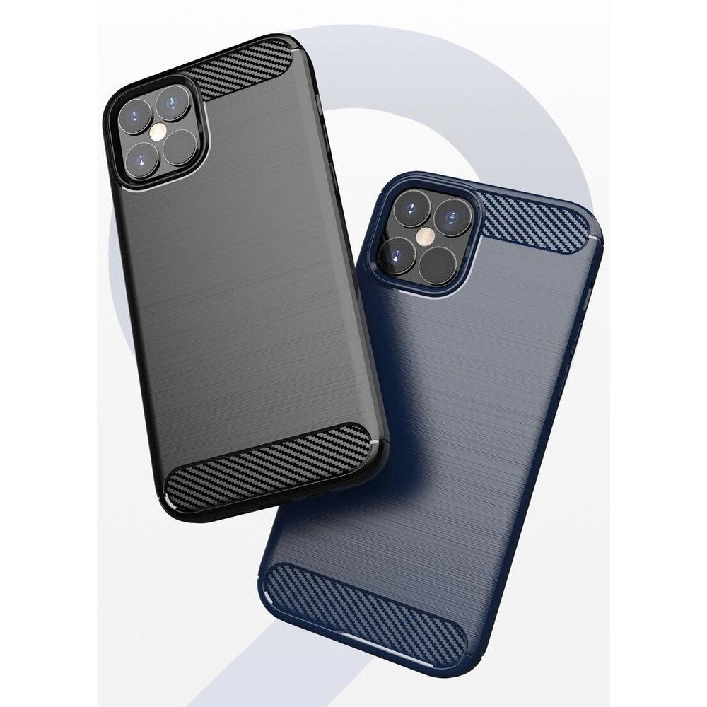 Etui Carbon Shield do Apple iPhone 12 Mini - Niebieski