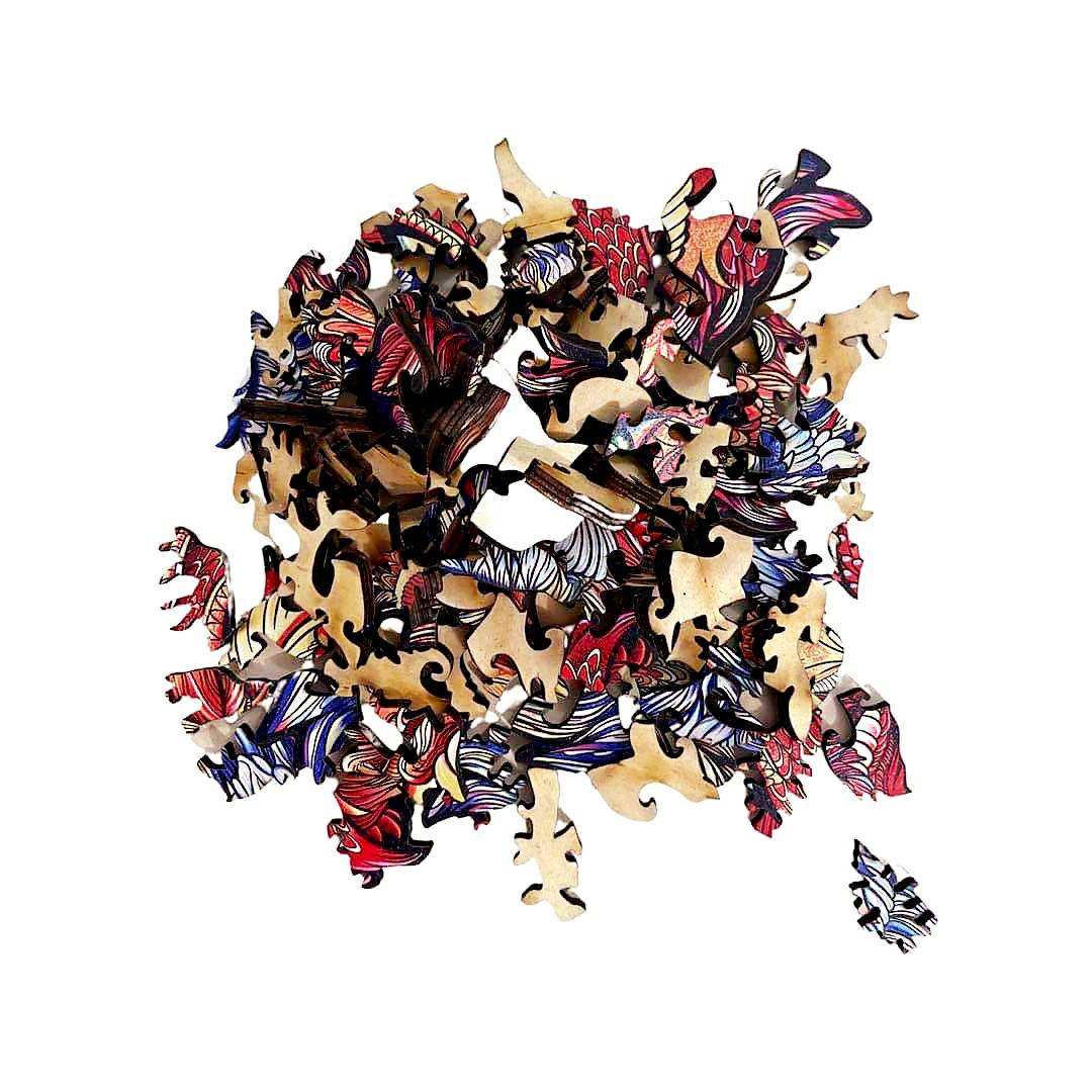 Drewniane puzzle - Poodle / M