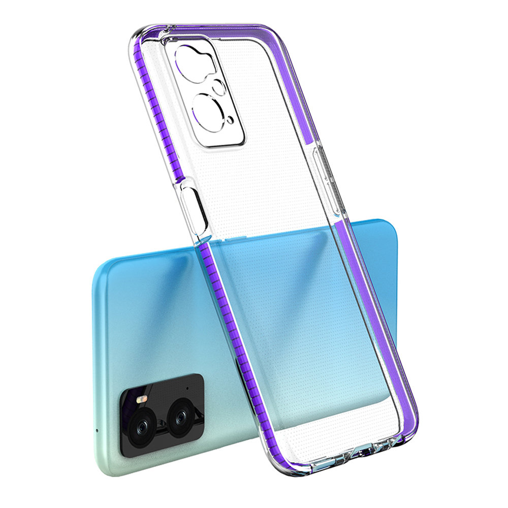Spring Armor etui silikonowe z kolorowym brzegiem do Realme 9i - Różowy