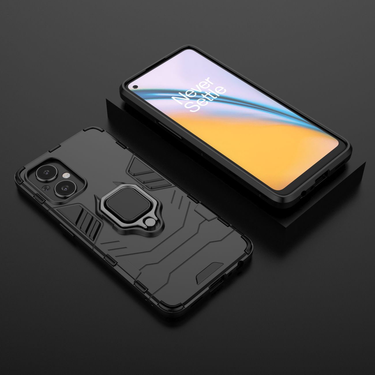 Wytrzymałe etui Ring Armor Case do OnePlus Nord N20 5G - Czarny