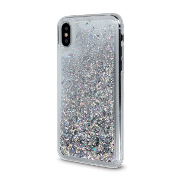Brokatowe etui do Huawei P40 Lite E - Srebrny