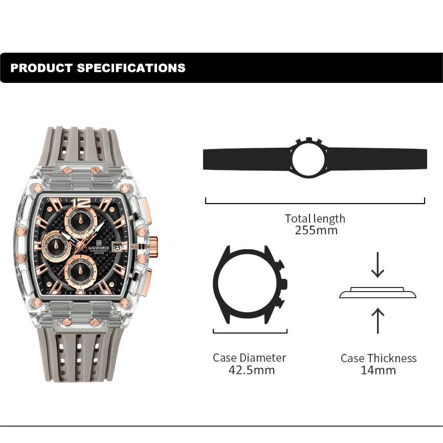Zegarek NAVIFORCE SI-38617 - Czarny / Srebrny