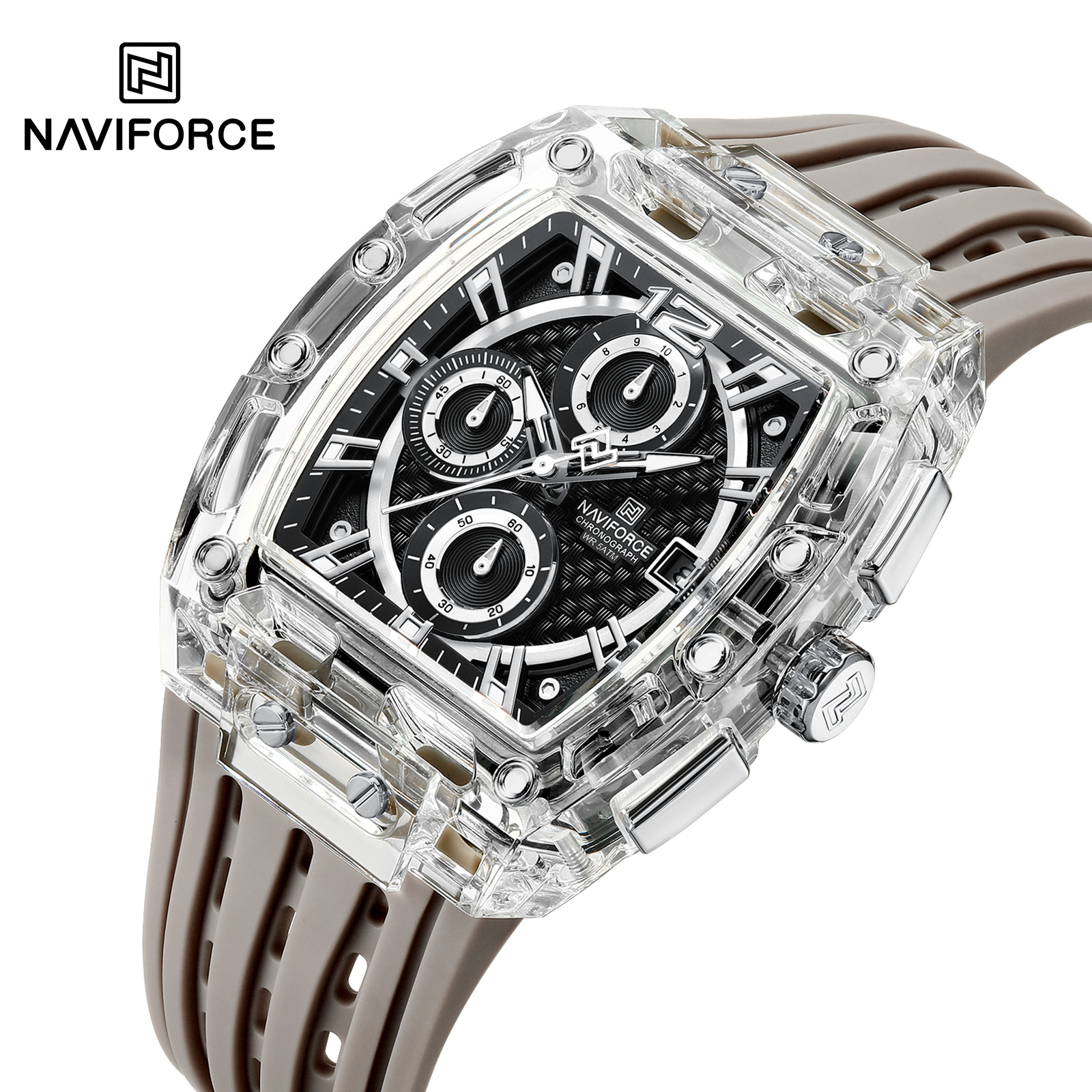 Zegarek NAVIFORCE SI-38617 - Czarny / Srebrny