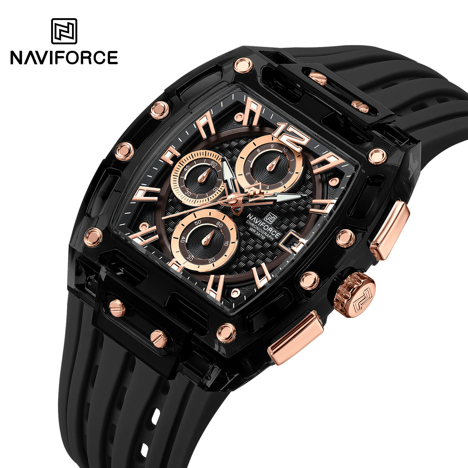 Zegarek NAVIFORCE SI-38617 - Czarny / Srebrny