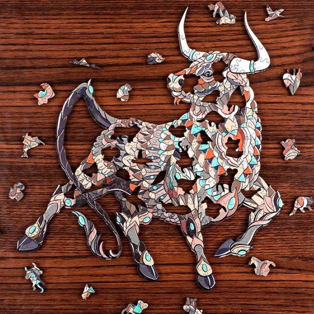 Drewniane puzzle - Buffalo / S