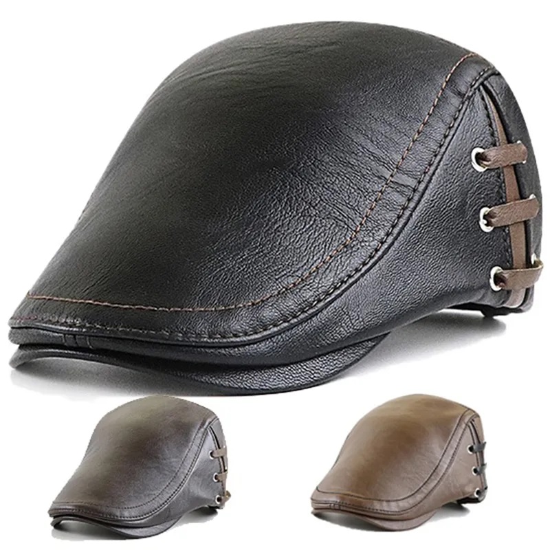 Beret męski FE-26102 - Brązowy