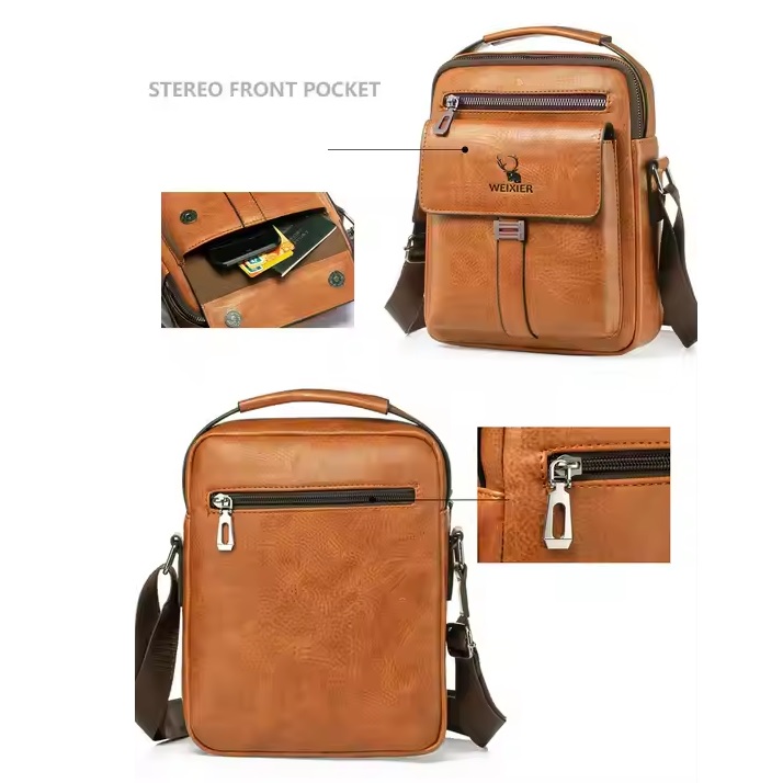 Męska Torba Crossbody WEIXIER EV-40370 - Czarna