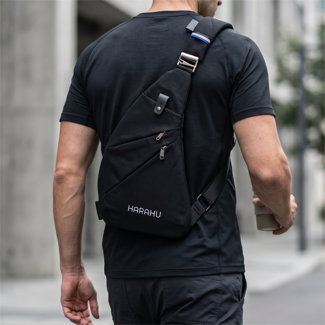 Męska Torba Crossbody HARAHU Flow - Szara