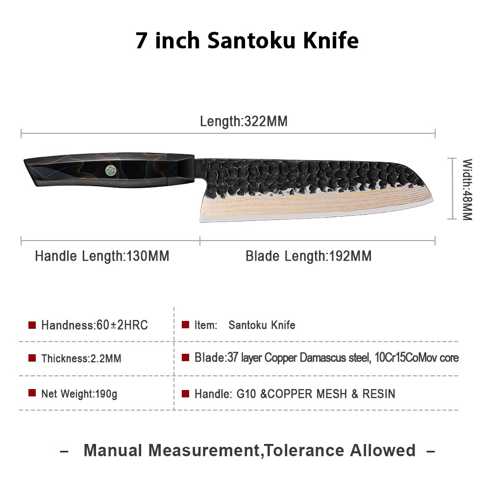Nóż kuchenny damasceński ZA-37580 - Utility / Czarna / Brązowa