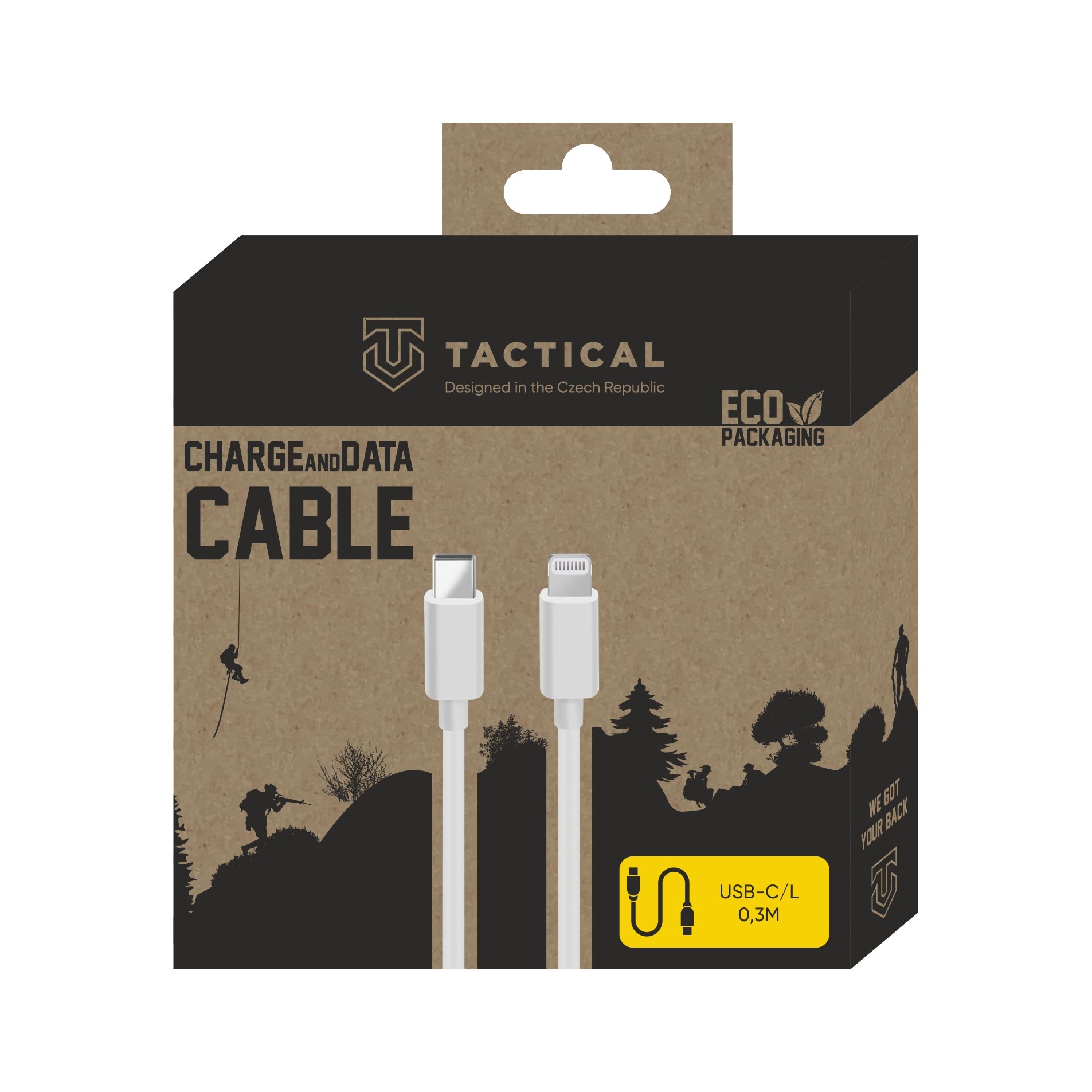 Tactical Smooth Thread kabel USB-C/Lightning - 0.3m - Biały