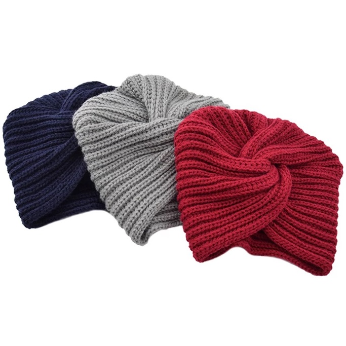 Czapka Turban - Siwa