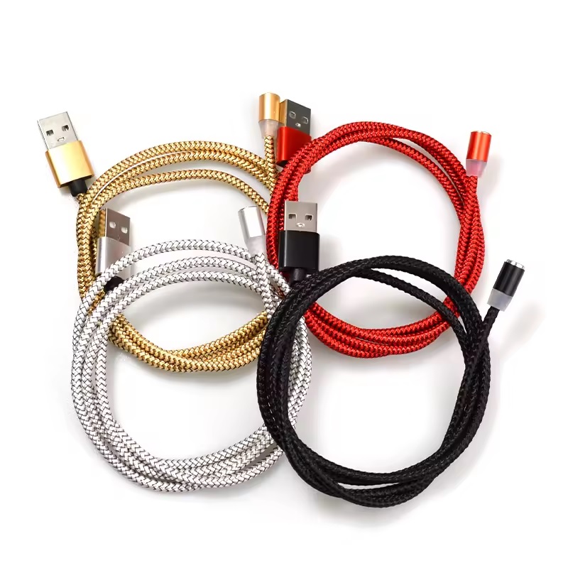 USB kabel ładujący 3w1 z magnetycznymi końcówkami - Czarny