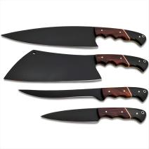 Zestaw noży kuchennych XR-38746 - 4szt / Czarny / Brązowy