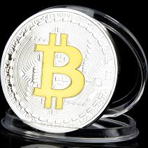 Moneta Bitcoin - Posrebrzana/Złota