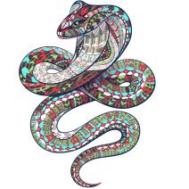 Drewniane puzzle - Cobra / M