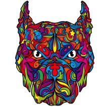 Drewniane puzzle - Pitbull / L