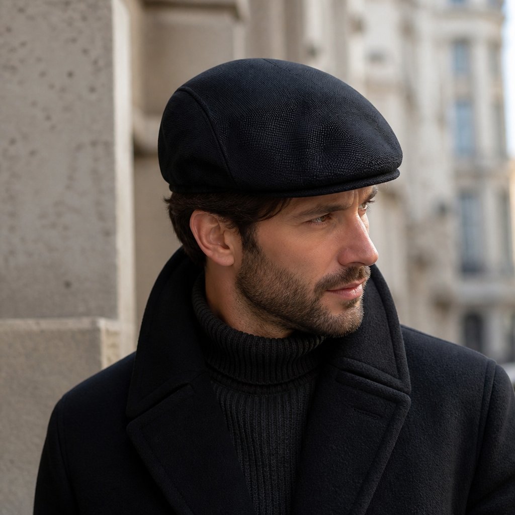 Beret męski SC-16108 - Czarny