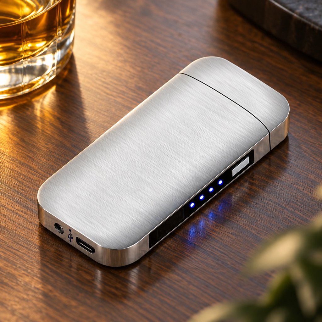 Zapalniczka elektryczna z ładowaniem USB TO-25708 - Srebrna