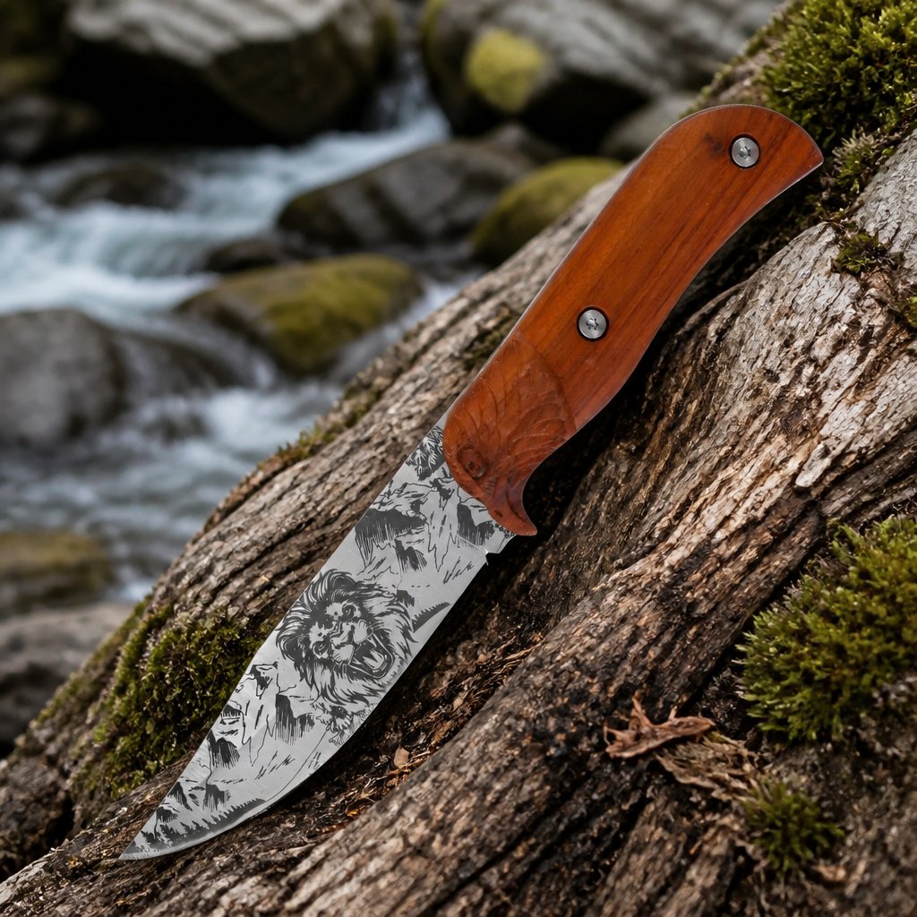 Nóż outdoorowy CO-37274 KC3268 - Brązowy / Lew