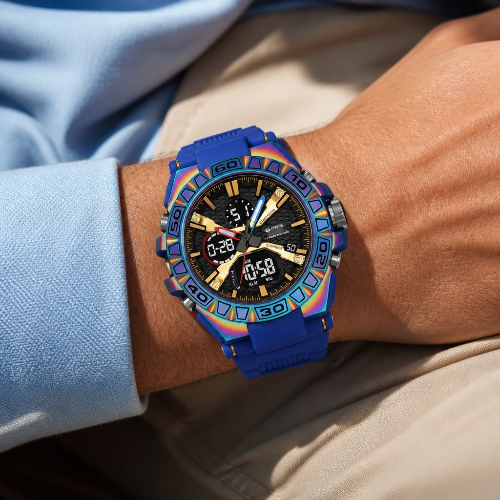 Zegarek STRYVE SY-38681 - Niebieski / Wielokolorowy