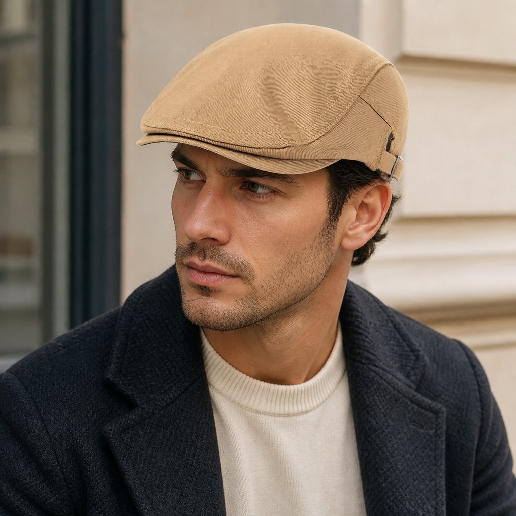 Męski beret NF - 40301 - Brązowy