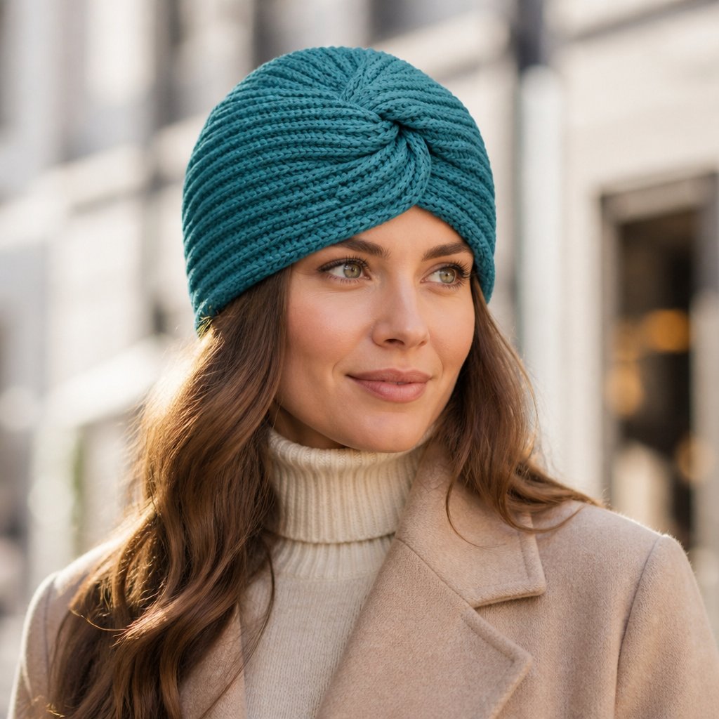 Czapka Turban - Turkus
